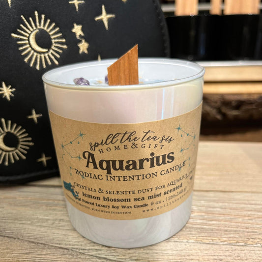 Aquarius Zodiac Intention Soy Wax Candle - 9oz