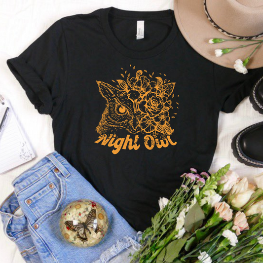 Night Owl - Black Bella Canvas T Shirt
