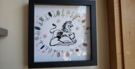 Unicorn Crystal Grid Framed Art - 8x8