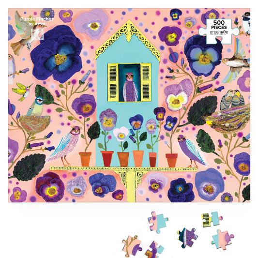Purple Finches by Eli Halpin Puzzle