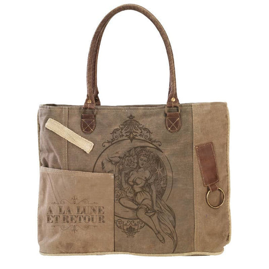 La Luna - To The Moon And Back Canvas Tote