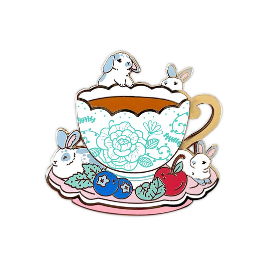 Tea Cup Rabbit Enamel Pin