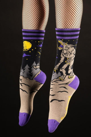 Evil AF Werewolf Crew Socks