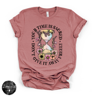 Time is sacred graphic tee Bella Canvas shirt