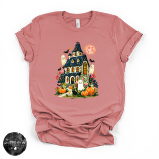 Fun Halloween Haunted House Tee | Vintage Spooky House Graphic T-Shirt