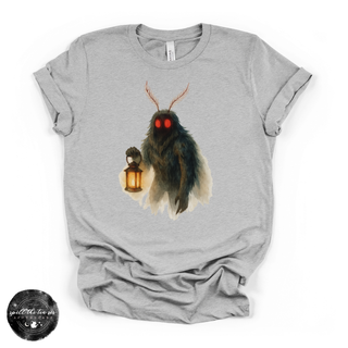 Mothman midnight graphic tee Bella Canvas shirt grey
