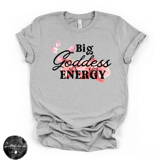 Goddess energy graphic tee Bella Canvas shirt grey