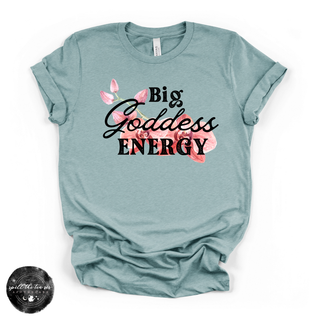 Goddess energy graphic tee Bella Canvas shirt blue