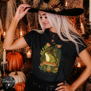 Mushroom Toad Tee | Whimsical Cottagecore Frog Graphic T-Shirt