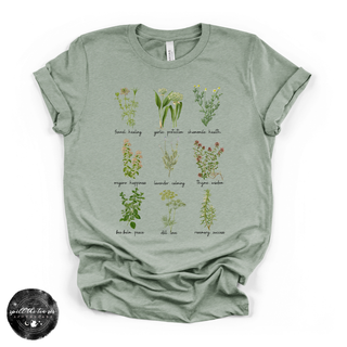 Kitchen witch graphic tee Bella Canvas shirt sage