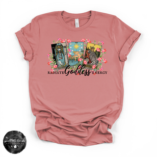 Radiate goddess energy graphic tee Bella Canvas shirt mauve