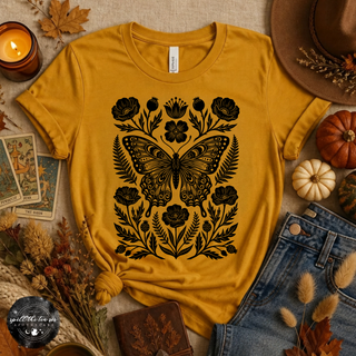 Black Moth Fall Tee | Gothic Autumn Graphic T-Shirt