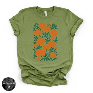 Marigold Tee | Botanical Floral Graphic T-Shirt