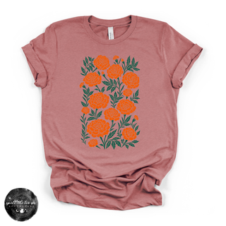 Marigold Tee | Botanical Floral Graphic T-Shirt