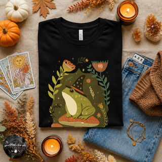 Mushroom Toad Tee | Whimsical Cottagecore Frog Graphic T-Shirt
