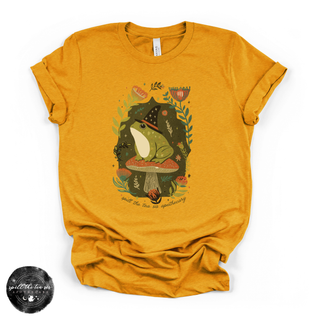 Mushroom Toad Tee | Whimsical Cottagecore Frog Graphic T-Shirt