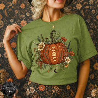 Moon Phase Pumpkin Tee | Celestial Fall Graphic T-Shirt