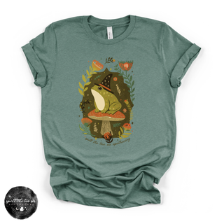Mushroom Toad Tee | Whimsical Cottagecore Frog Graphic T-Shirt