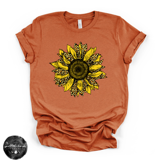Cheetah Sunflower Tee | Boho Floral Leopard Print Graphic T-Shirt