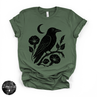 Crow Silhouette Tee | Gothic Nature Bird Graphic T-Shirt