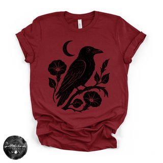 Crow Silhouette Tee | Gothic Nature Bird Graphic T-Shirt