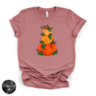 Pumpkin Trio Stack Tee | Vintage Autumn Pumpkin Graphic T-Shirt