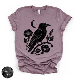 Crow Silhouette Tee | Gothic Nature Bird Graphic T-Shirt