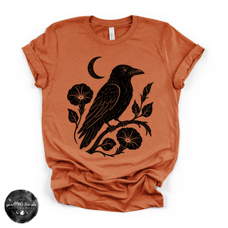 Crow Silhouette Tee | Gothic Nature Bird Graphic T-Shirt