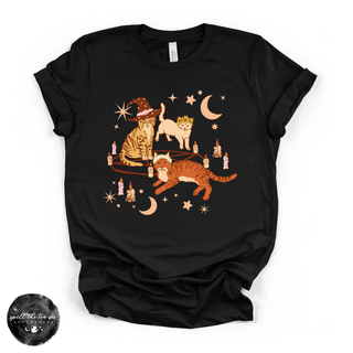 Cat Coven Cat Witch Tee | Witchy Cat Lover Graphic T-Shirt