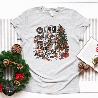 Raccoon Christmas Tee | Funny Festive Raccoon Graphic T-Shirt