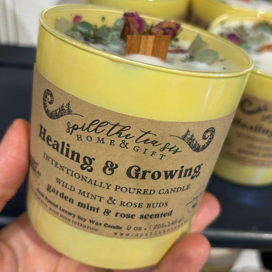 Healing and Growing Intentionally Poured Candle - 9oz