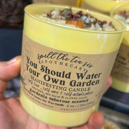 You Should Water Your Own Garden Trust Peace Manifesting Yellow Jar Candle - 9oz