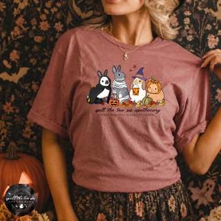 Bunny Halloween at Spill The Tea Sis Apothecary Tee | Cute Spooky Bunny Graphic T-Shirt