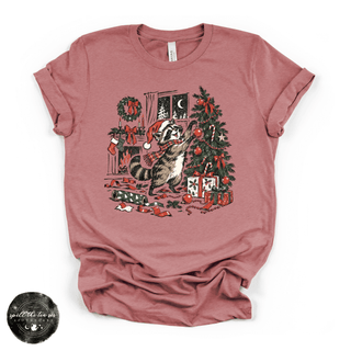 Raccoon Christmas Tee | Funny Festive Raccoon Graphic T-Shirt