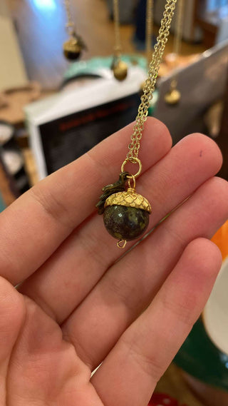 Acorn Necklace - Dragon Bloodstone