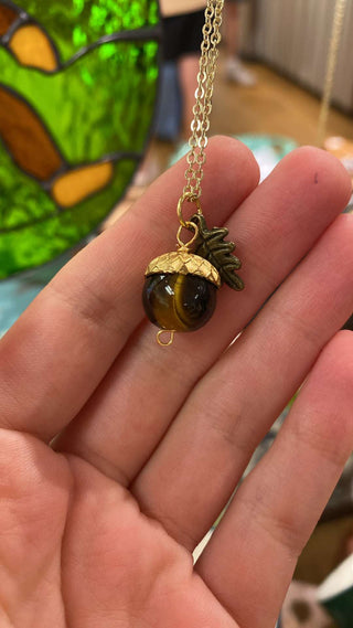 Acorn Necklace - Tigers Eye