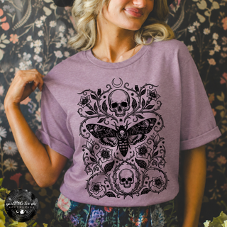 Skull Moth Tee | Gothic Death's Head Moth Graphic T-Shirt {BLACK DESIGN}