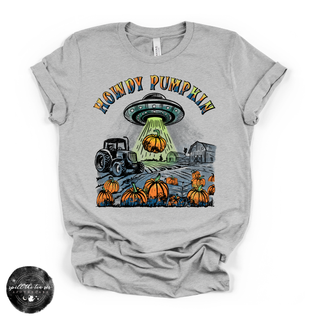 Howdy Pumpkin Alien Tee | Cute Western Halloween Alien Graphic T-Shirt