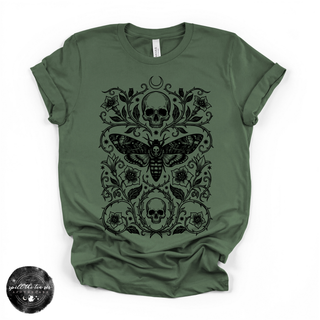 Skull Moth Tee | Gothic Death's Head Moth Graphic T-Shirt {BLACK DESIGN}
