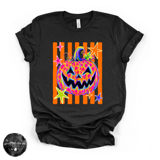 Leopard Print Jack O'Lantern Tee | Trendy Halloween Pumpkin Graphic T-Shirt