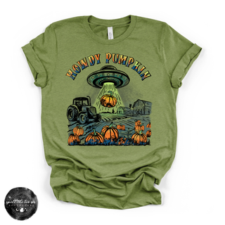 Howdy Pumpkin Alien Tee | Cute Western Halloween Alien Graphic T-Shirt