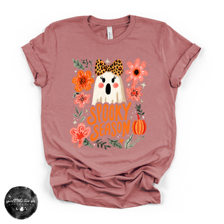 Spooky Season Girlie Ghost Tee | Cute Halloween Ghost Graphic T-Shirt