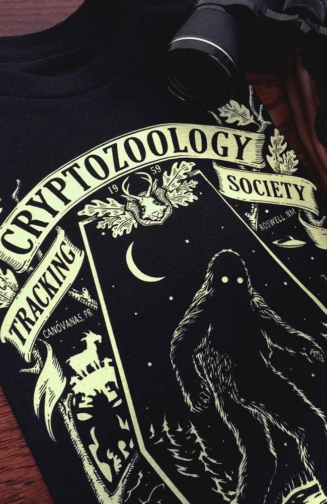 Cryptozoology Tracking Society Unisex Tee - Glow in the Dark: XXL