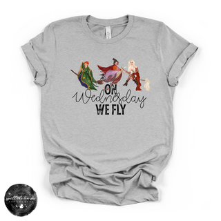 On Wednesday We Fly Tee | Witchy Halloween Graphic T-Shirt
