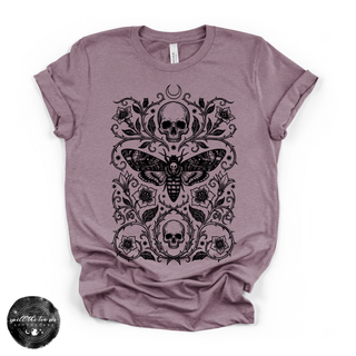 Skull Moth Tee | Gothic Death's Head Moth Graphic T-Shirt {BLACK DESIGN}