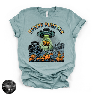 Howdy Pumpkin Alien Tee | Cute Western Halloween Alien Graphic T-Shirt