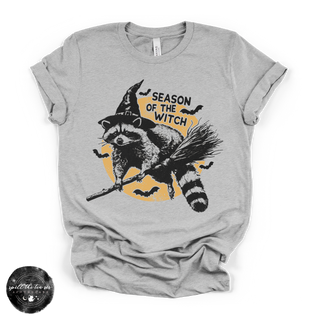 Season of the Witch Raccoon Tee | Witchy Trash Panda Halloween Graphic T-Shirt