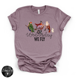 On Wednesday We Fly Tee | Witchy Halloween Graphic T-Shirt
