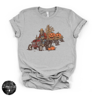 Zombie Farmer Pumpkin Patch Tee | Funny Halloween Farm Graphic T-Shirt