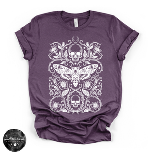 Skull Moth Tee | Gothic Death's Head Moth Graphic T-Shirt {WHITE DESIGN}